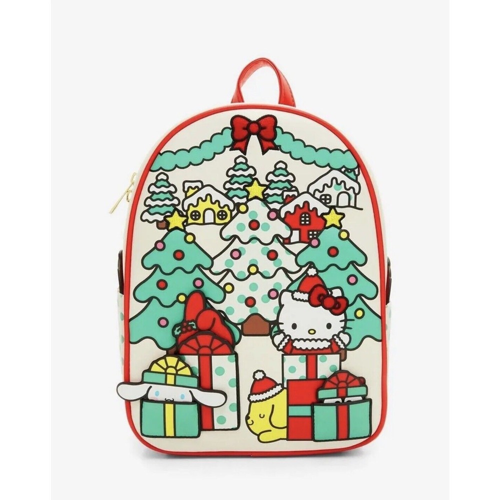 HELLO KITTY & FRIENDS CHRISTMAS MINI BACKPACK AND MATCHING CARD HOLDER - Picture 2 of 7